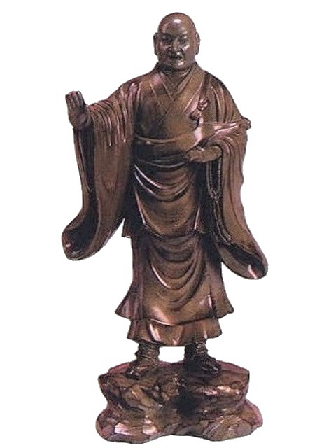 アートメモリー 日蓮聖人 高さ24cm 合金製茶色 祖師像