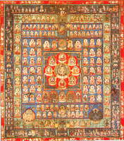 曼荼羅。両界曼荼羅：胎蔵界曼荼羅、金剛界曼荼羅と密教
